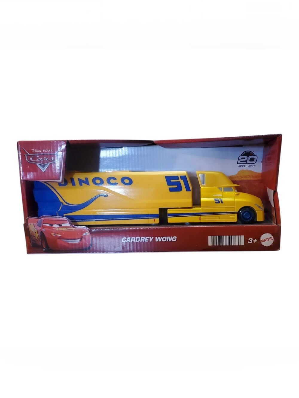 Mattel Cardrey Wong Dinoco 51 Yellow Hauler Transporter Truck Toy